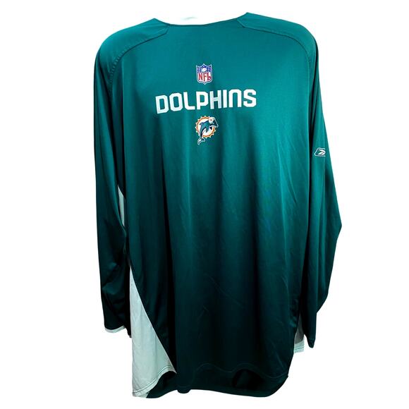 Vtg Maimi Dolphins NFL 90's Old Logo Rebook  Men's 3XL Tall Long Sleeve 35x28 - Picture 1 of 9